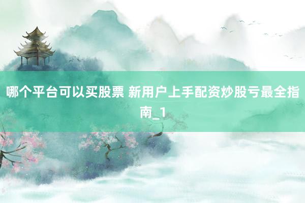 哪个平台可以买股票 新用户上手配资炒股亏最全指南_1